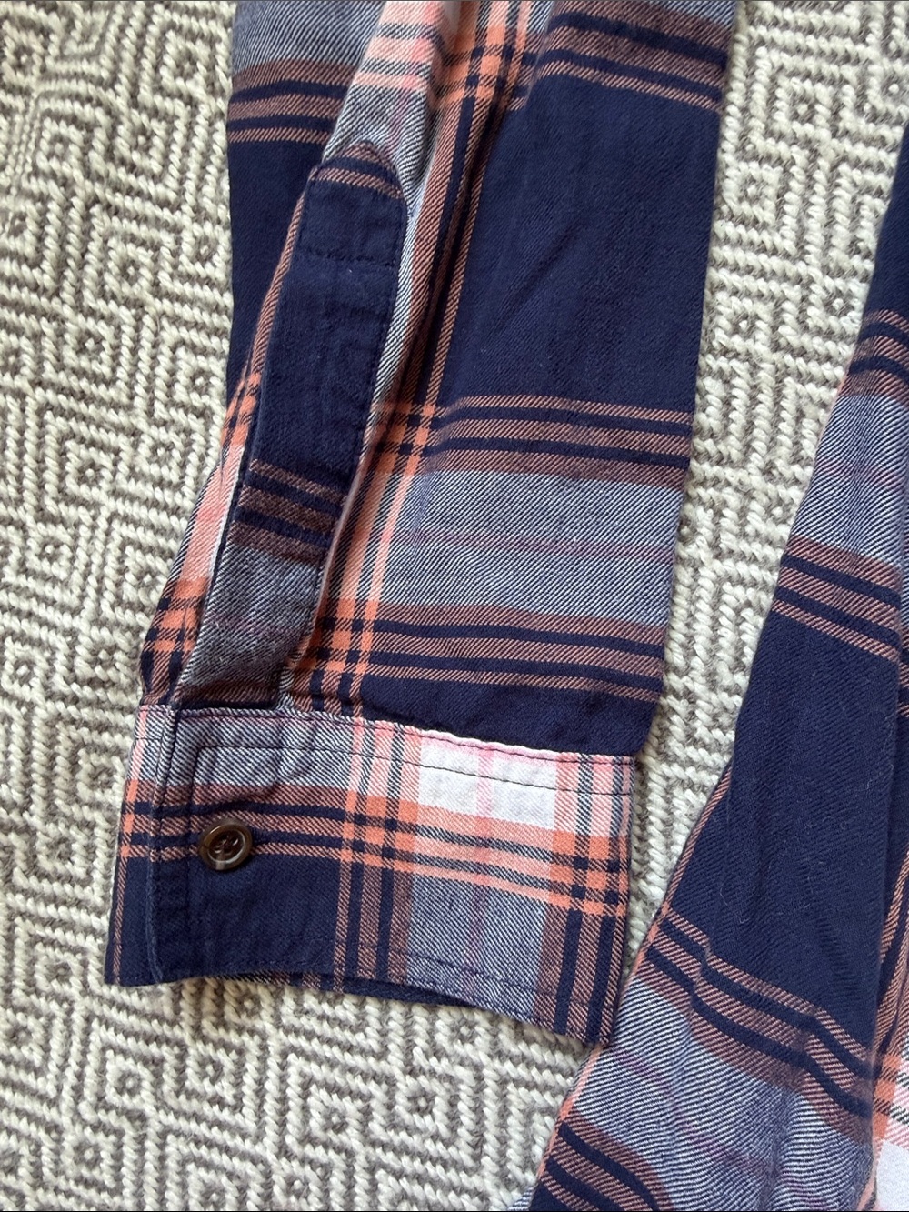 Old Navy Navy, Red & White Plaid Button-Down Shirt - Picture 4 of 12